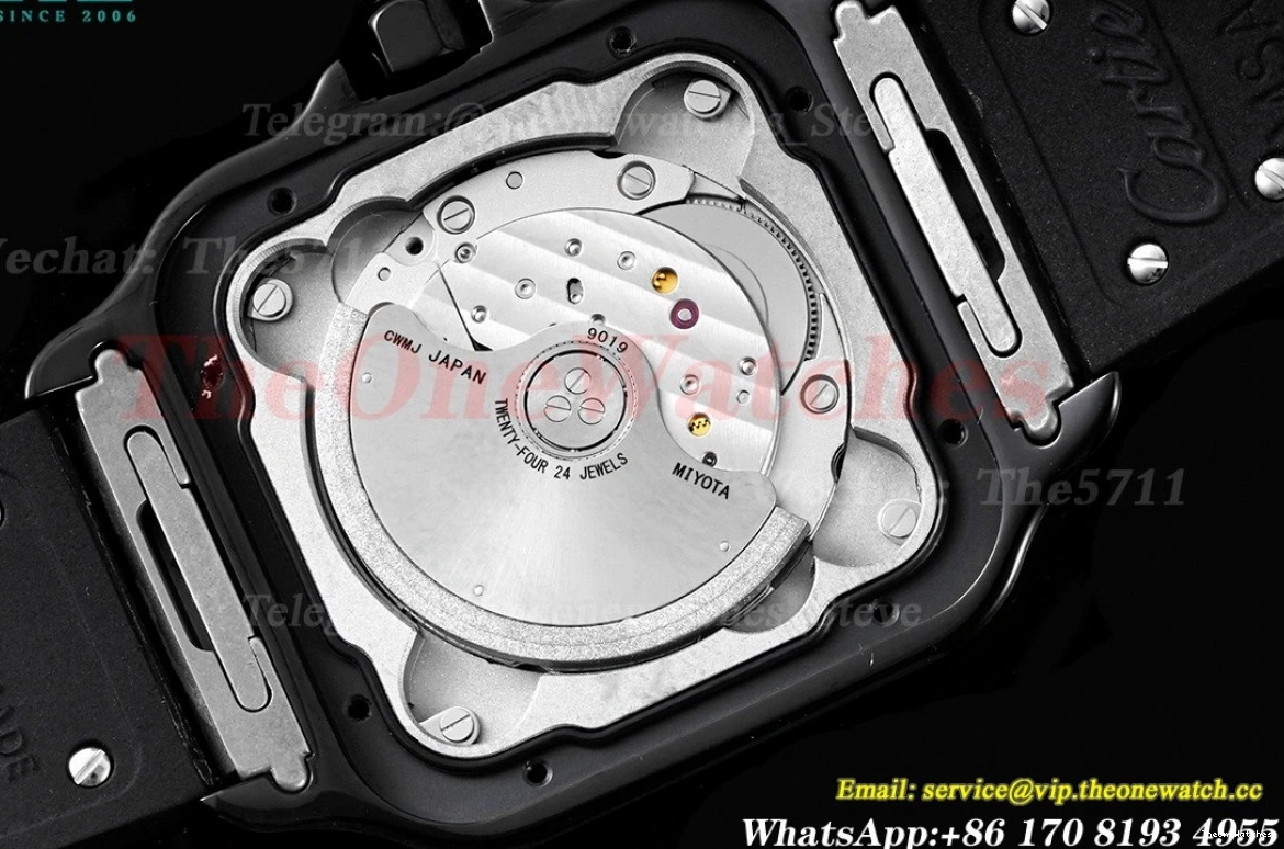 Cartier Mens MY9019 XL Rmn Black GF 40MM PVD RU Santos De 0126